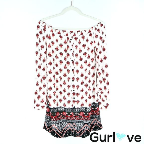 Xhilaration Dresses & Skirts - 3/$25 Xhilaration Off The Shoulder Button Dress